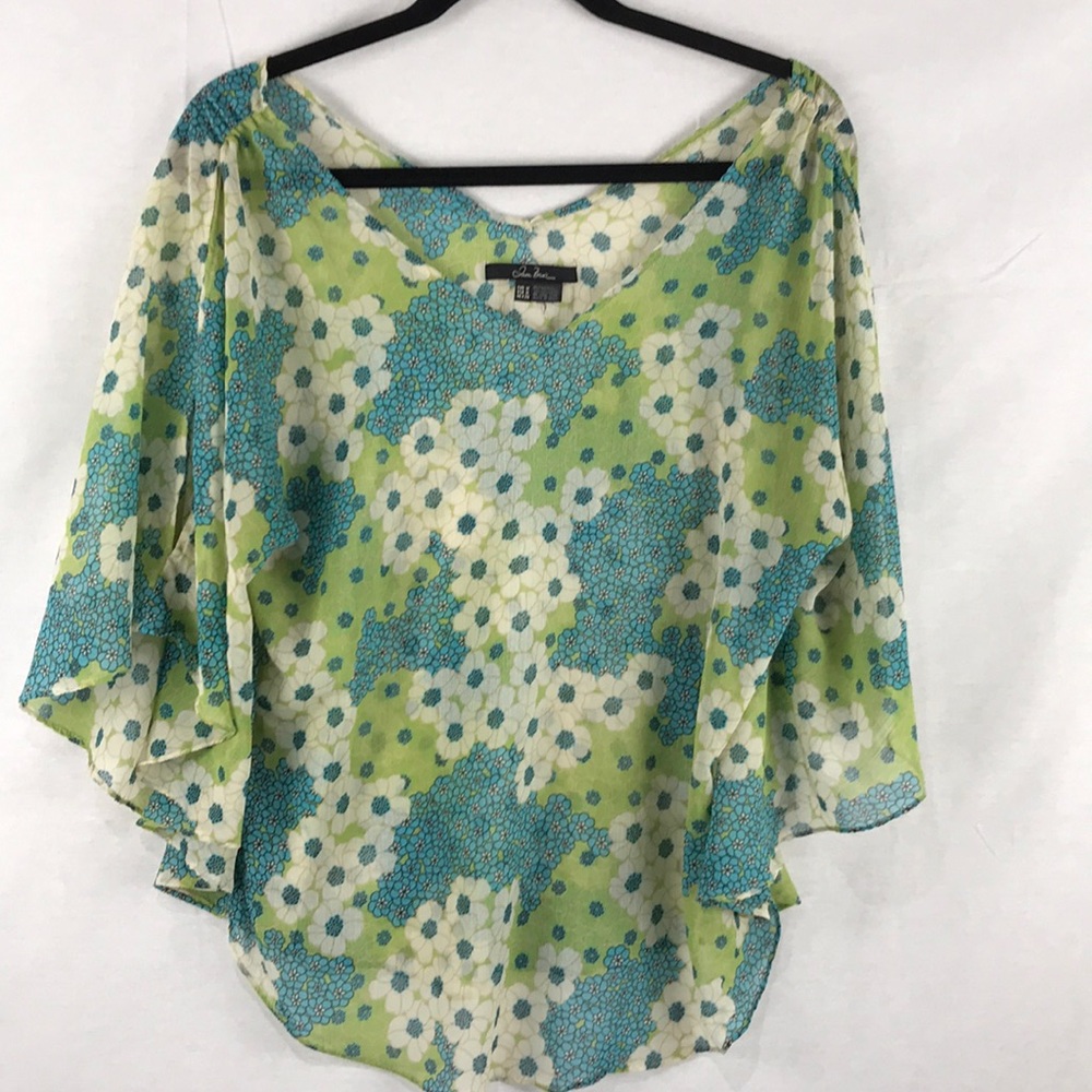 💖$5 70s style floral blouse, Med.
